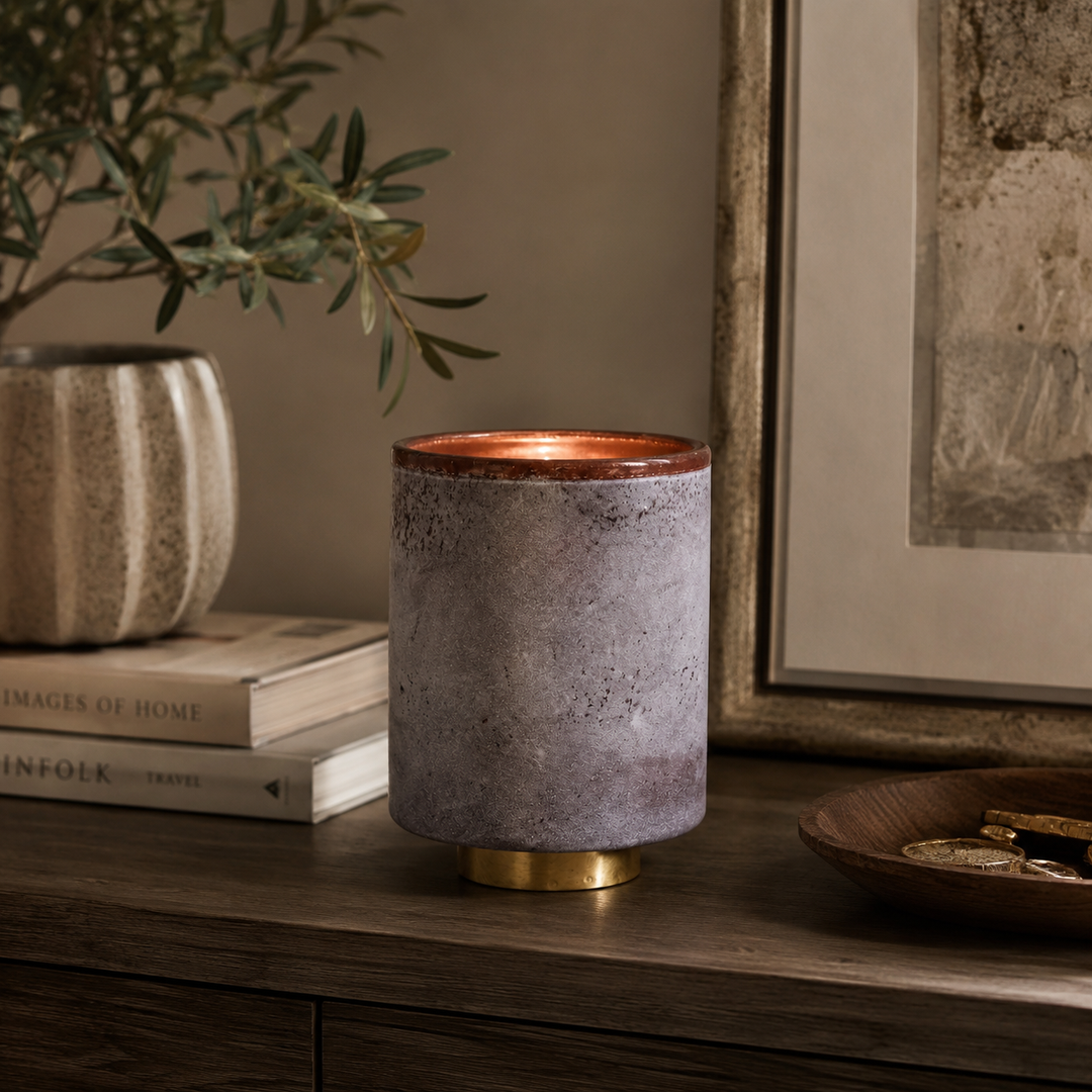 Glass Candle Holder, Blush