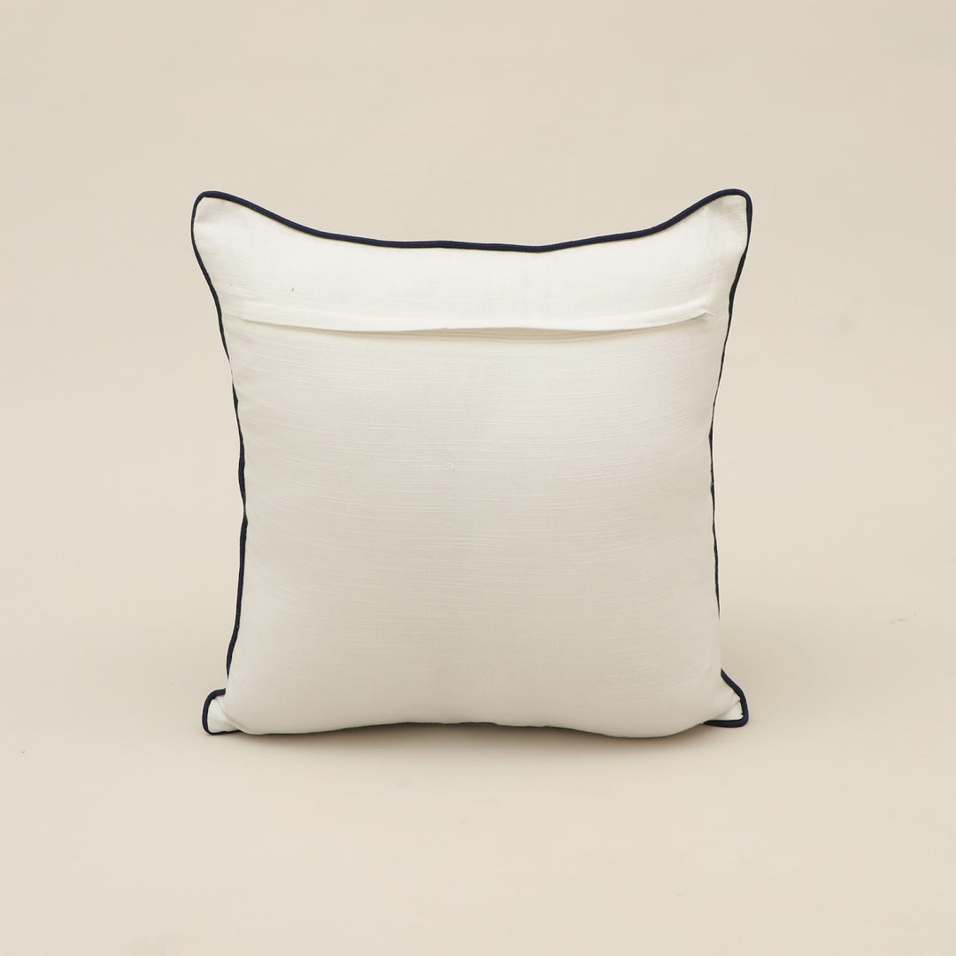 Blue Floral Vine Embroidered Cushion Cover, View 3