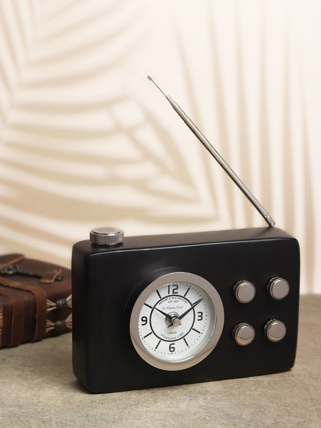 Expobazaar Broadcaster Table Clock in Black
