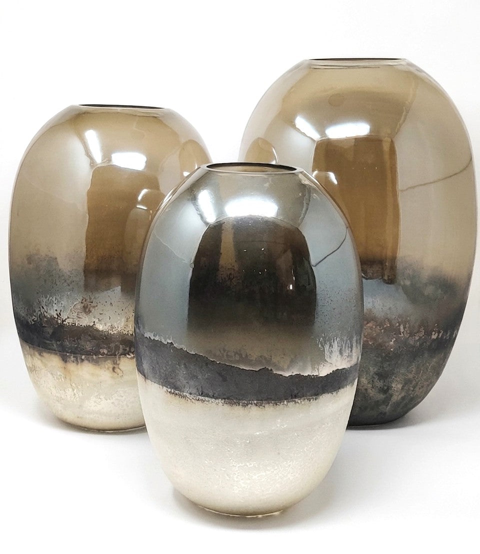 Expobazaar Silver Smoke Glaze Handcrafted Vase