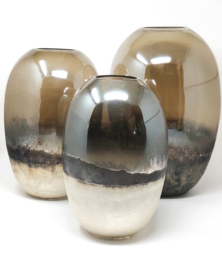 Expobazaar Silver Smoke Glaze Handcrafted Vase