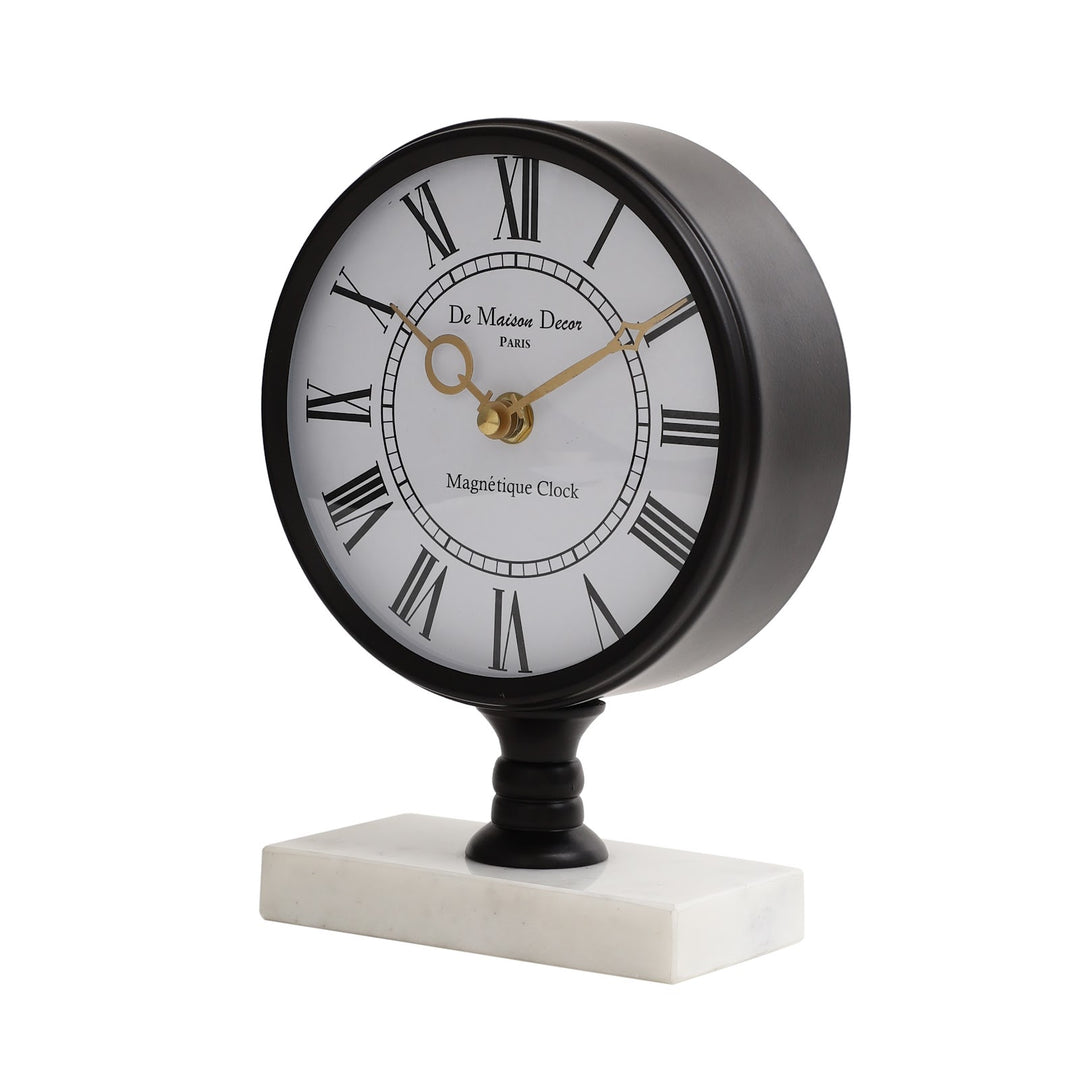 Expobazaar Seraphic Marble Timepiece In Black Clock