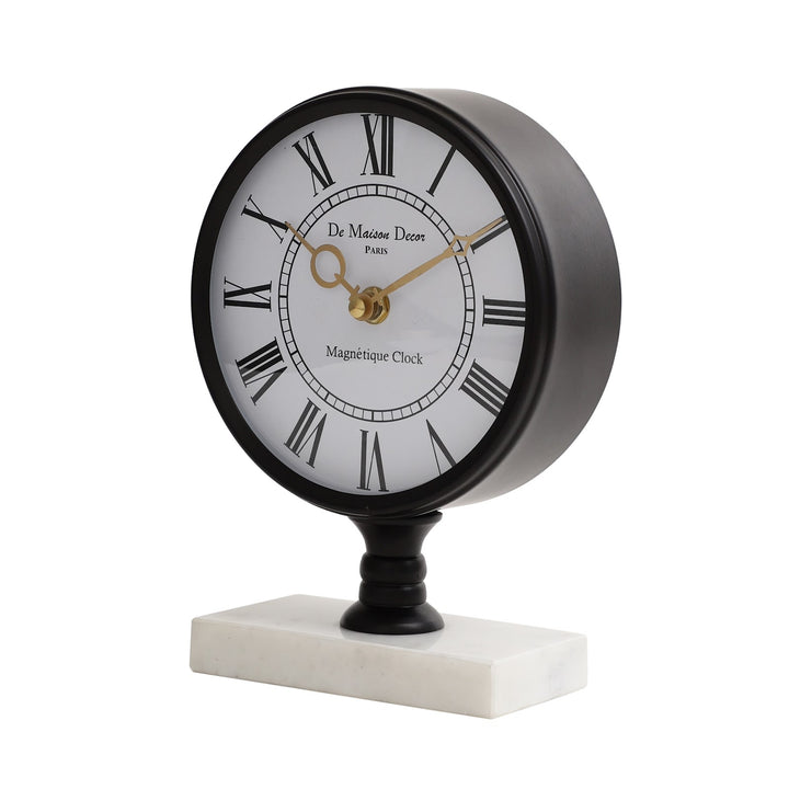 Expobazaar Seraphic Marble Timepiece In Black Clock