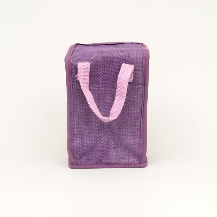 Insulated Jute Lunch Bag, Fashion Girl Print, View 4
