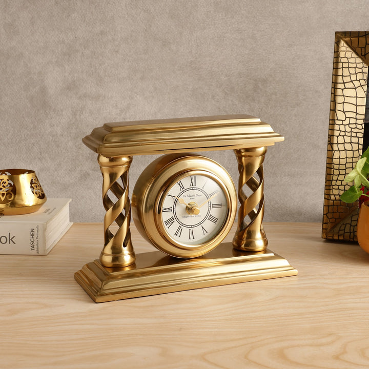 Expobazaar Gold Square Table Velor Table Clock
