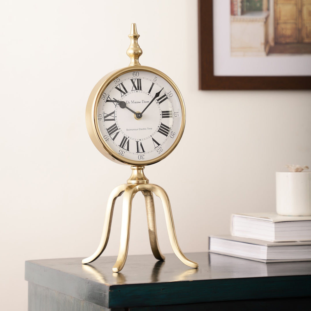 Expobazaar Quad Stand Clock In Gold