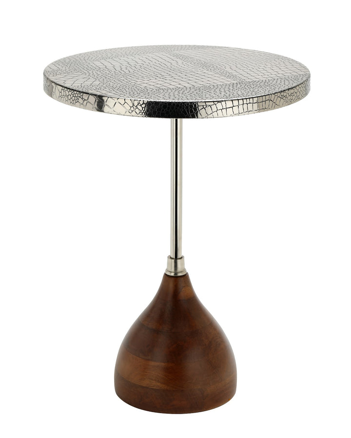 Expobazaar Viotto Croc Pattern Side Table in Silver