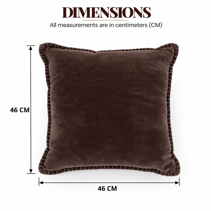 Tobacco Velvet Blanket Stitch Cushion, View 4