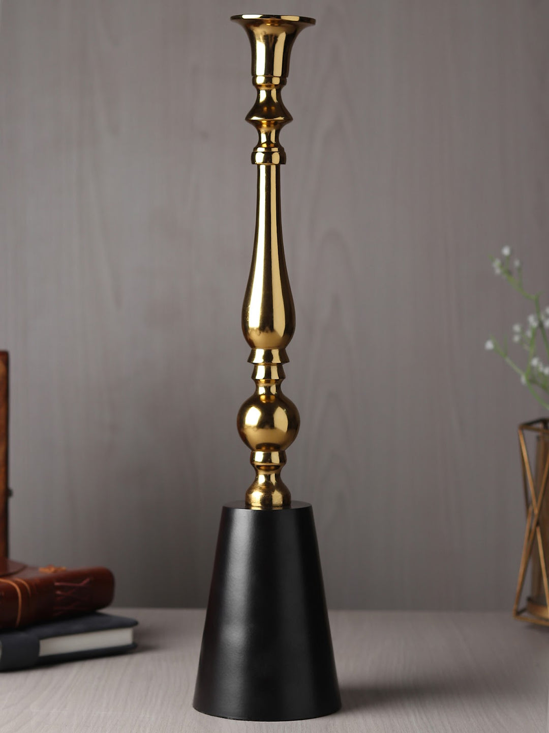 Expobazaar Valora Gold Candle Holder Large