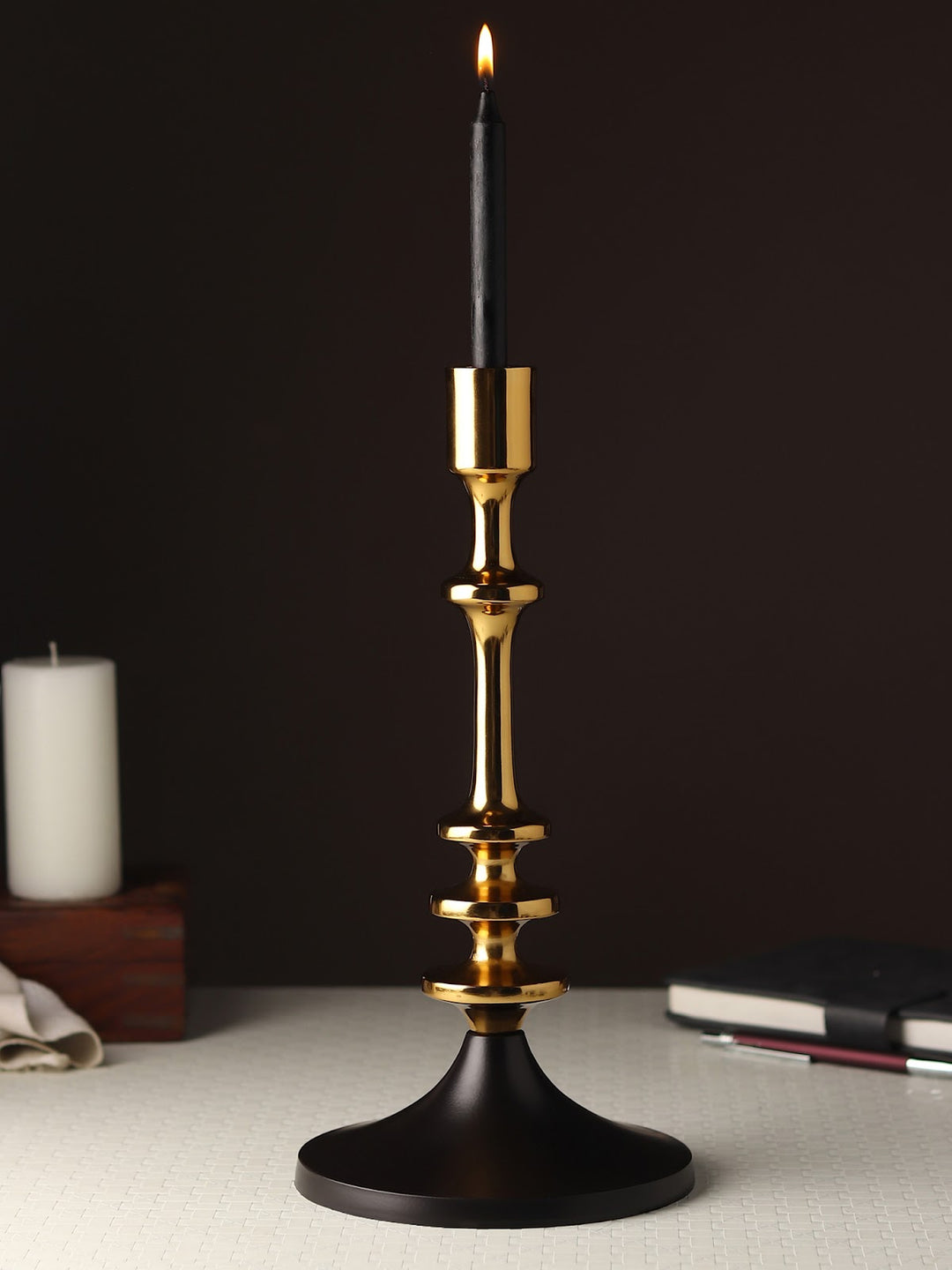 Expobazaar Aristea Gold Candle Holder  Small