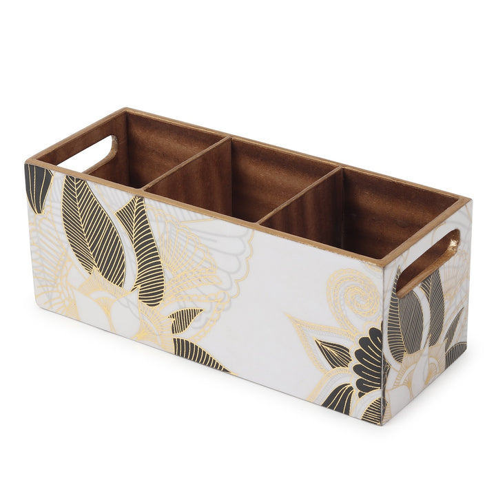 Expobazaar Ivory Noir Bloom Cutlery holder