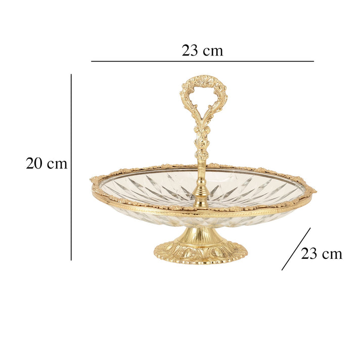 Expobazaar Spearhead Crystal Cake Stand in Gold