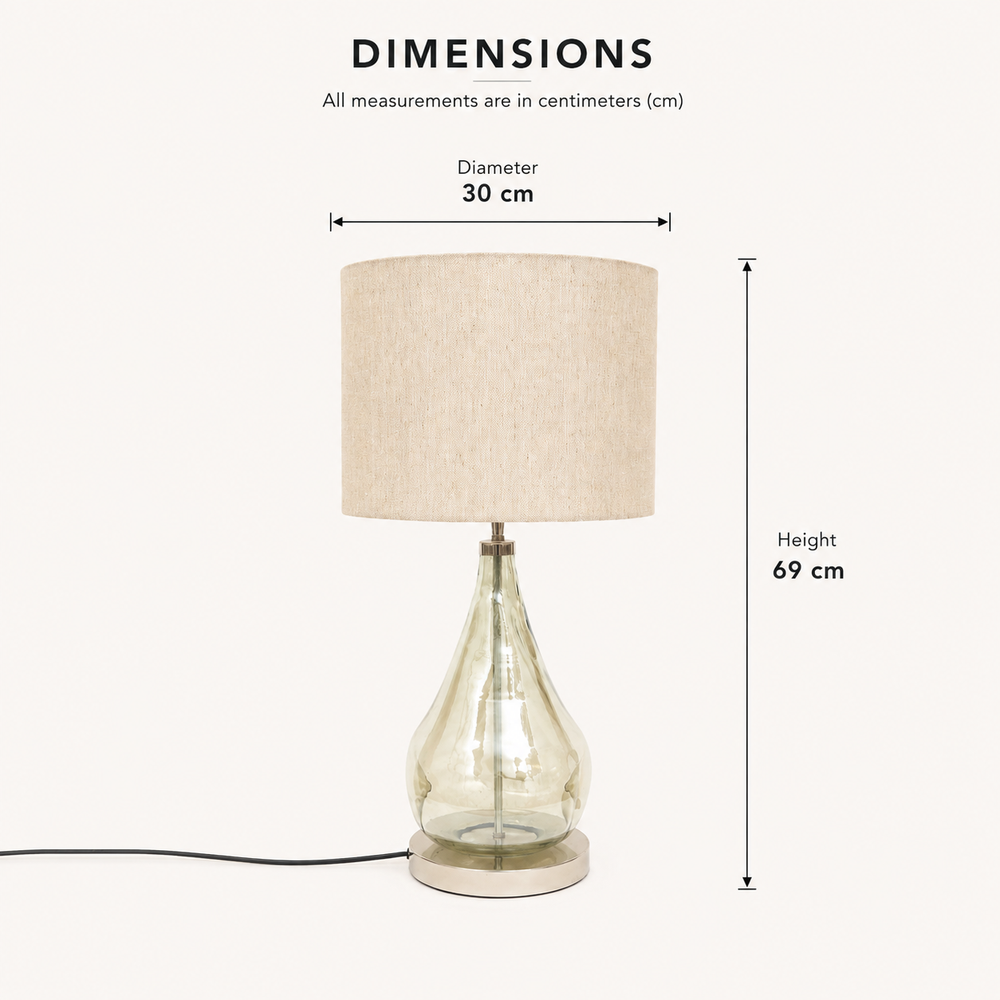 Frosted Glass Table Lamp for Living Room & Bedroom view 1