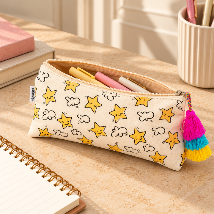 Star Print Tassel Pencil Pouch, View 2