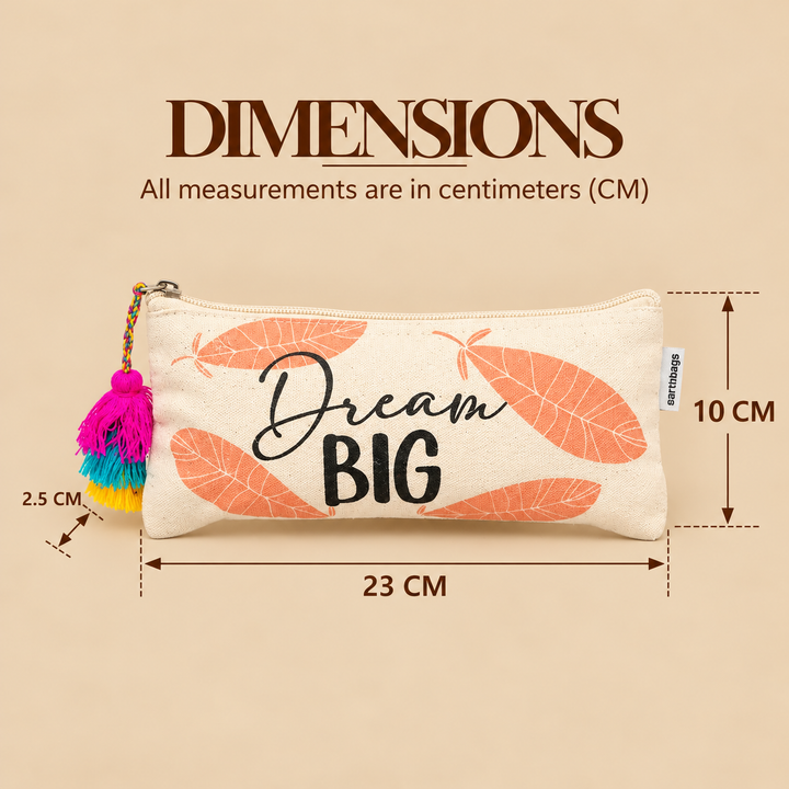 Dream Big Printed Tassel Pencil Pouch, View 2