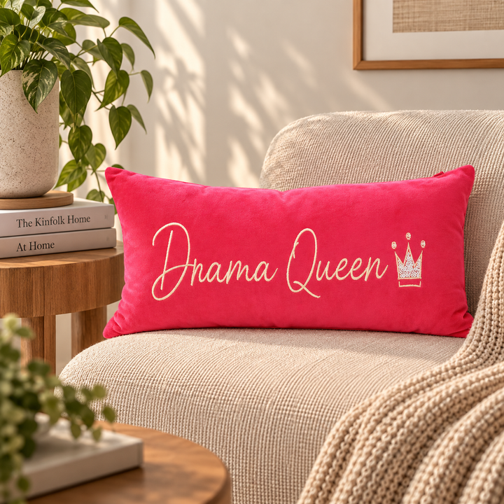 Drama Queen Velvet Lumbar Cushion, view 4