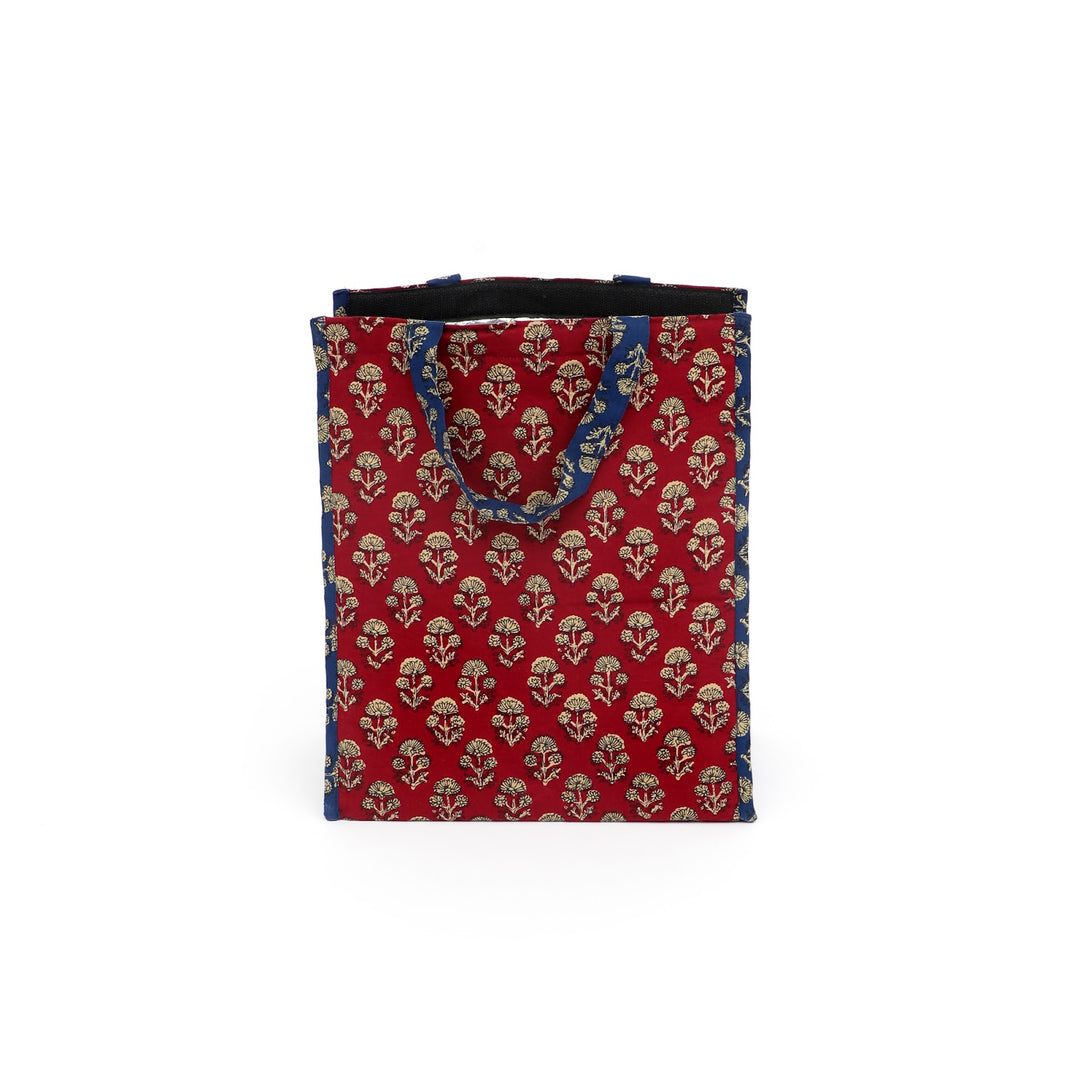 Large Insulated Cotton Lunch Bag, Dual Print