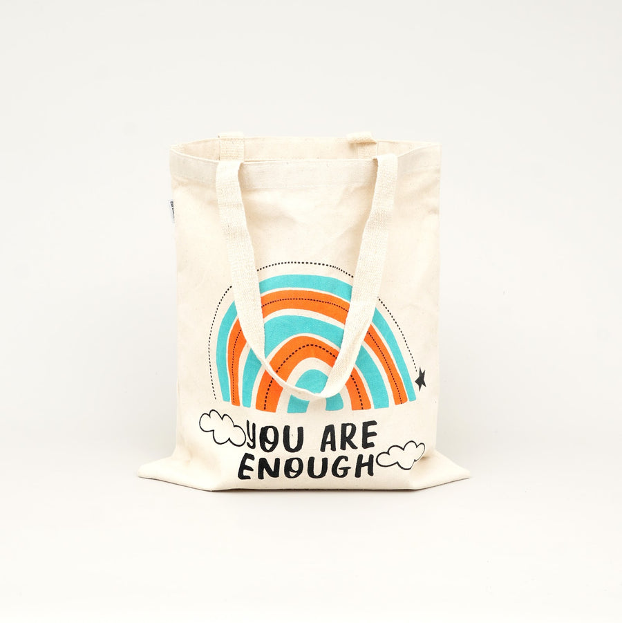 You Are Enough Print Canvas Tote Bag, View 2
