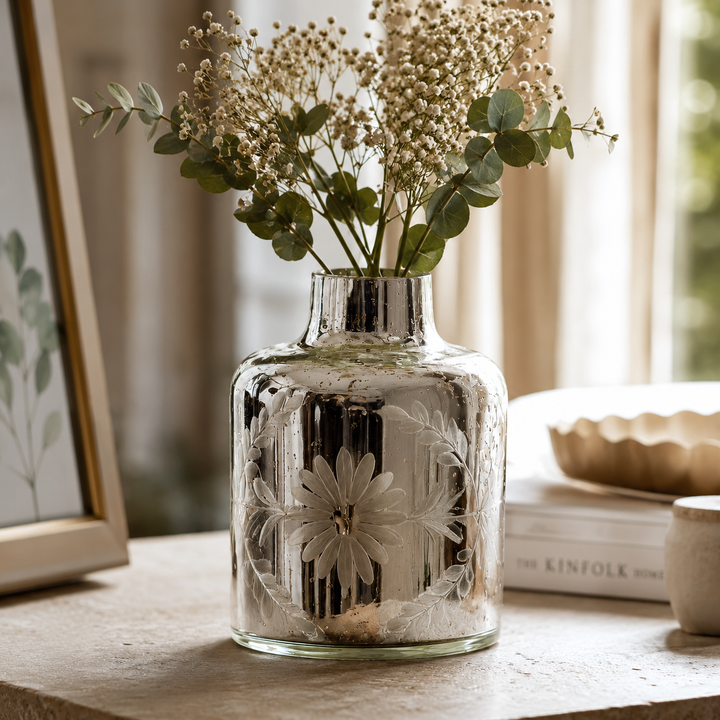 Glass Flower Vase, Black