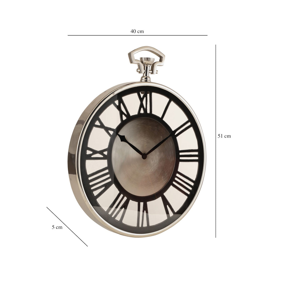 Expobazaar Vigil Wall Clock In Silver