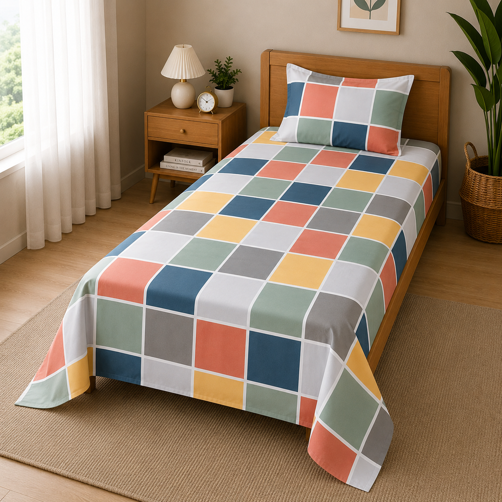 Kids Playful Abstract Print Bedsheet