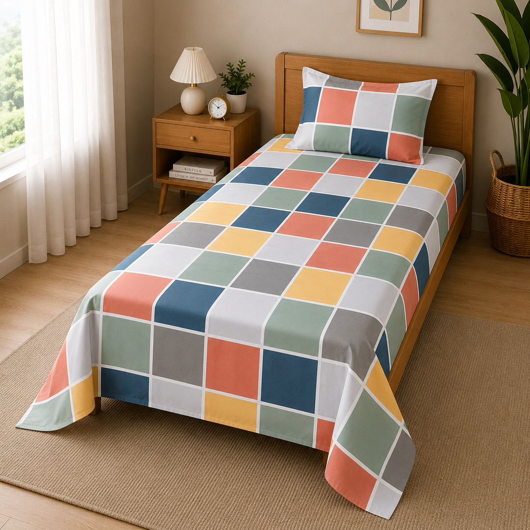Kids Playful Abstract Print Bedsheet