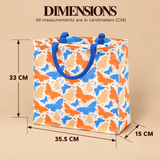 Multicolour Butterfly Print Jute Lunch Bag