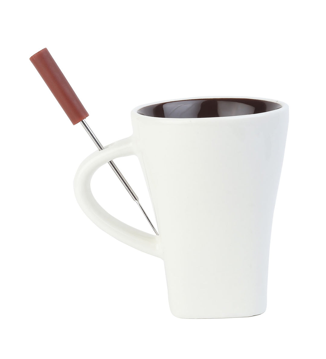 Choc Affair Ceramic Chocolate Fondue Cup with Candle Warmer White view 4