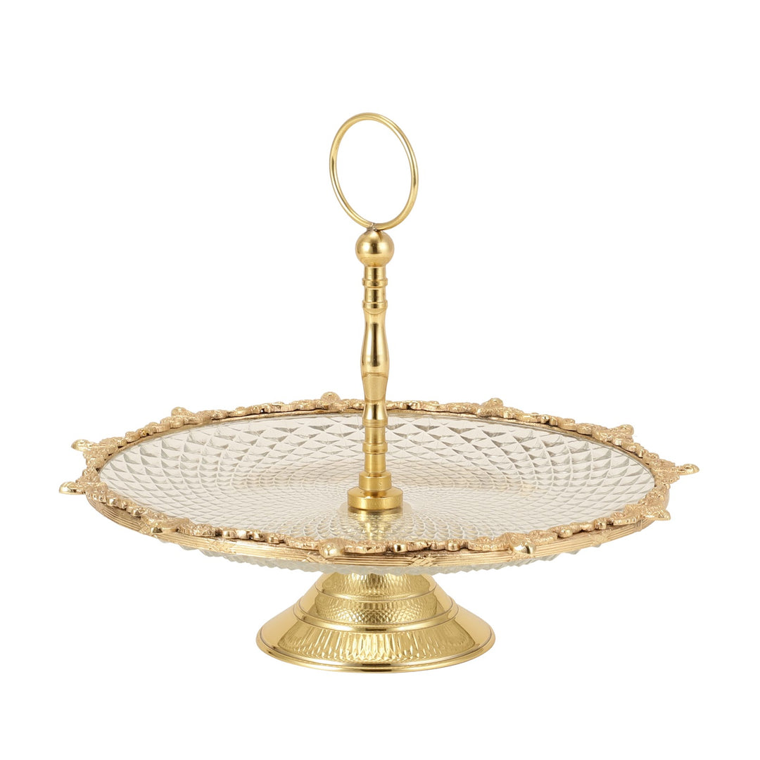 Expobazaar Crystal Spike Cake Stand In gold