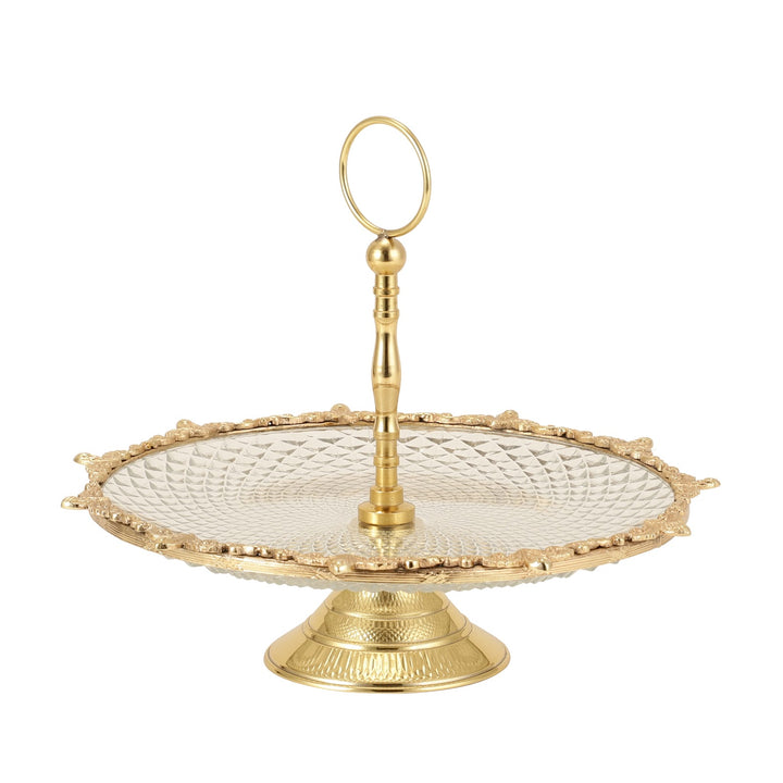 Expobazaar Crystal Spike Cake Stand In gold