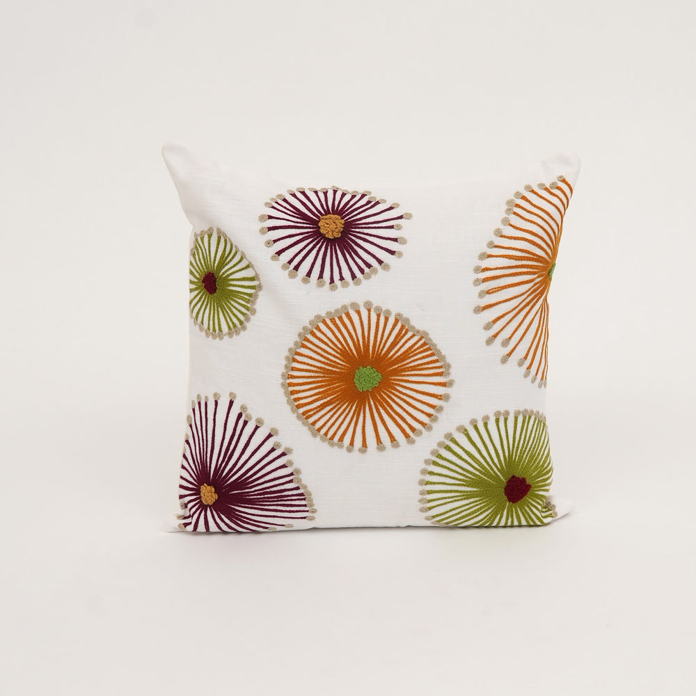 Multicolour Floral Aari Cushion Cover, View 2