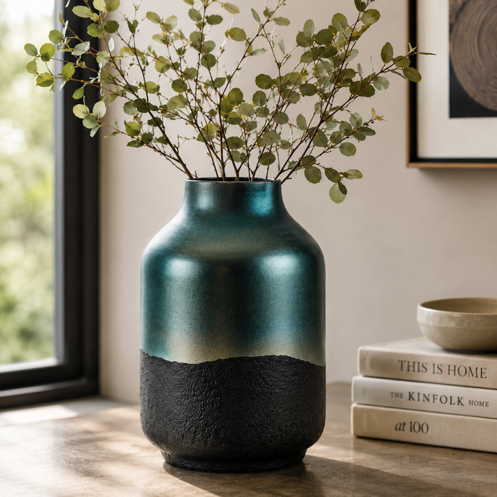 Glass Flower Vase, Rama Green