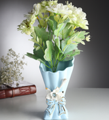 Isolde Fleur Floral Porcelain Vase Blue Big view 1