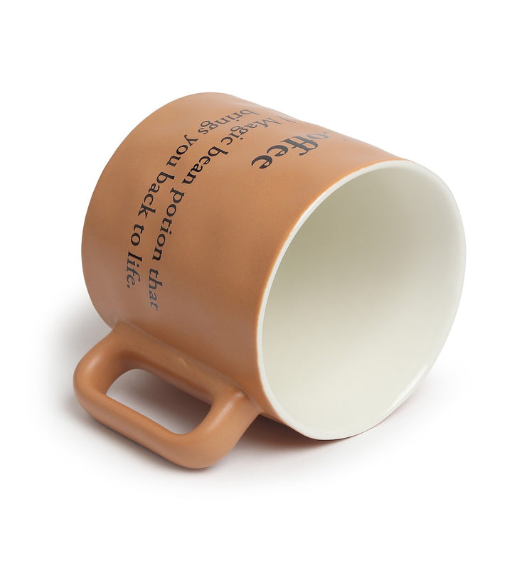 Quip Ceramic Coffee Mug with Playful Inscription Beige view 6