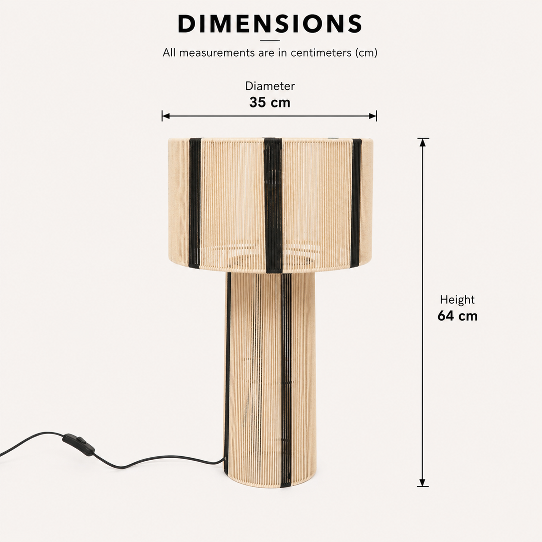 Rope & Iron Table Lamp for Living Room & Bedroom view 1