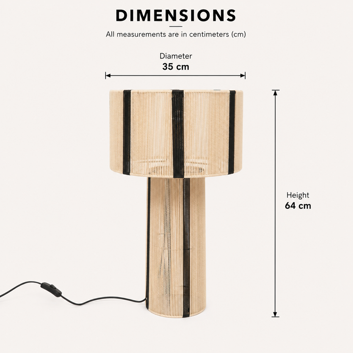 Rope & Iron Table Lamp for Living Room & Bedroom view 1
