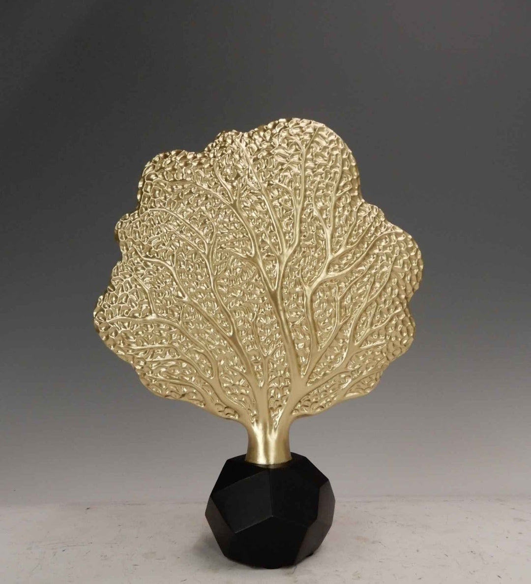 Expobazaar Elegant Golden Tree Resin Sculpture for Modern Decor