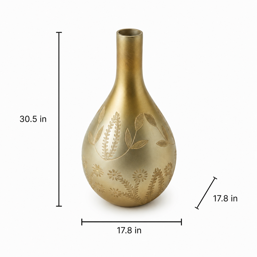 Glass Flower Vase, Gold