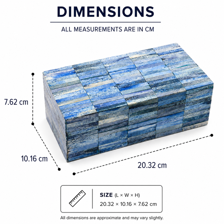Indigo Inlay Decorative Storage Box Small