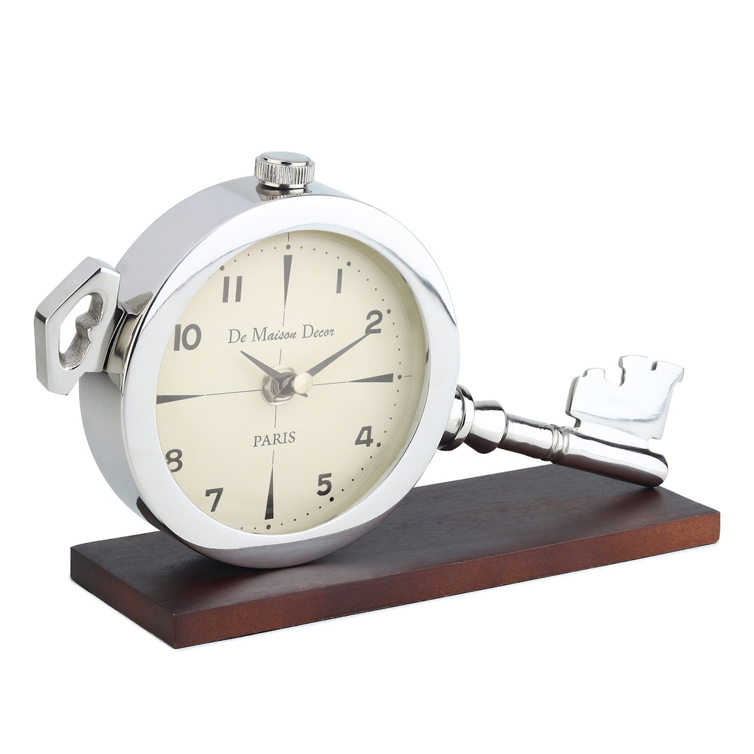 Expobazaar Areios Table Clock In Silver