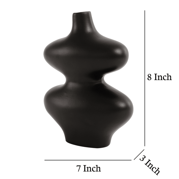 Elegant Black Sculptural Vase | Bold Ceramic for Modern Spaces