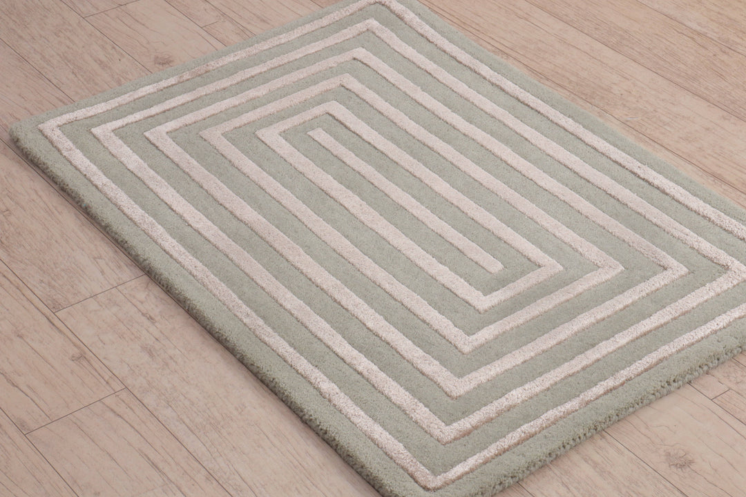 Mystical Labyrinth the Enchanted Path | Hand-Tufted Wool-Viscose Doorway Maze