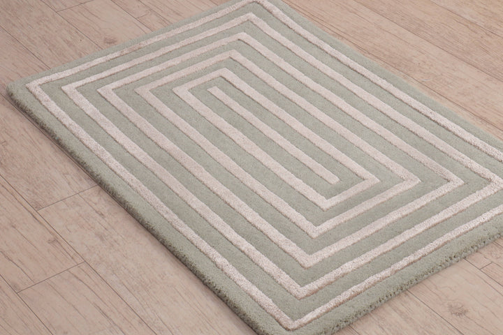 Mystical Labyrinth the Enchanted Path Hand-Tufted Wool Viscose Door Mat