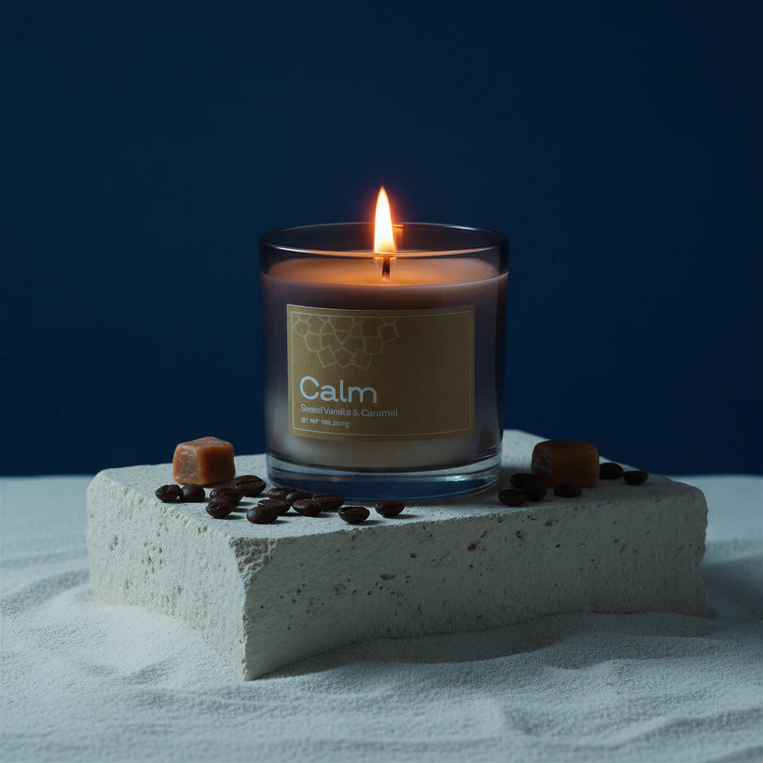 Expobazaar Calm Vanilla & Caramel Vegan Wax Candle Palm Wax