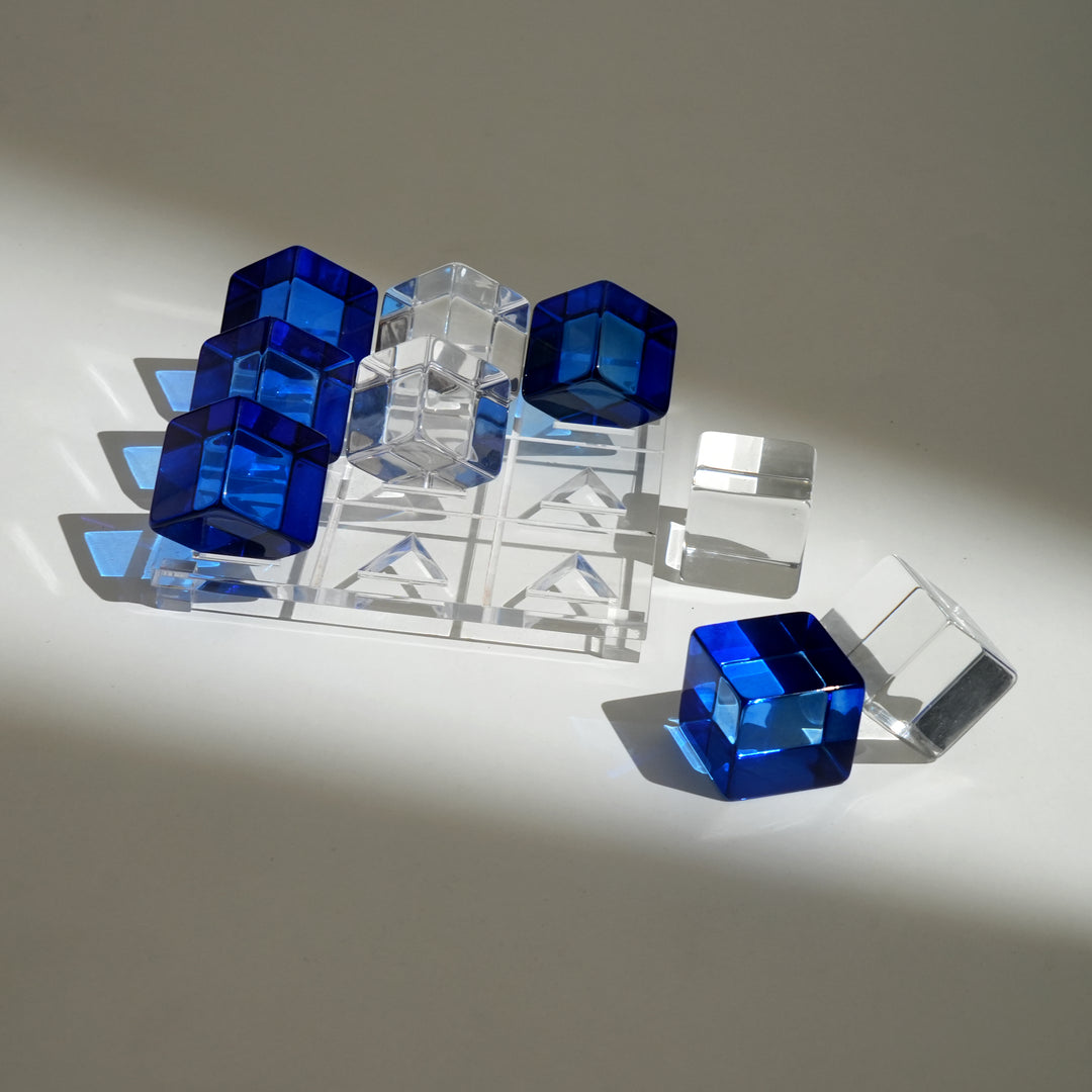 Decorative Acraylic Tik Tok Elegant BLUE & TRANSPARENT Accent Piece