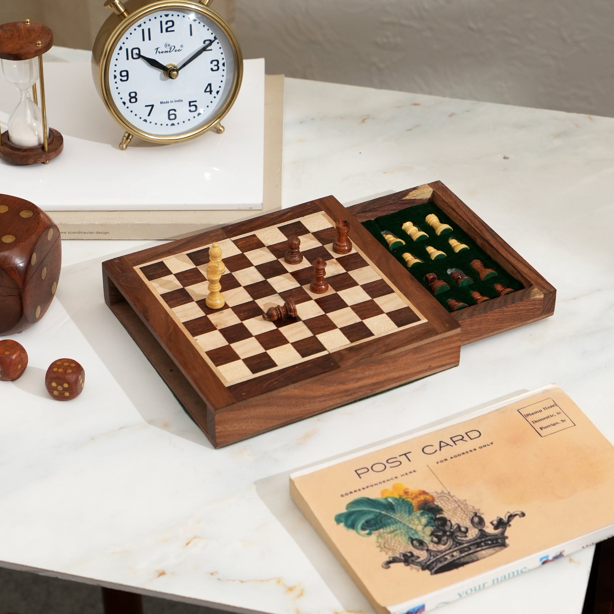 Elegant Wooden Chess Decor Piece Classic Design for Home or Office