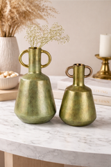 Antique Design Vase | Vintage Home Decor Flowerpot | Metal Vase