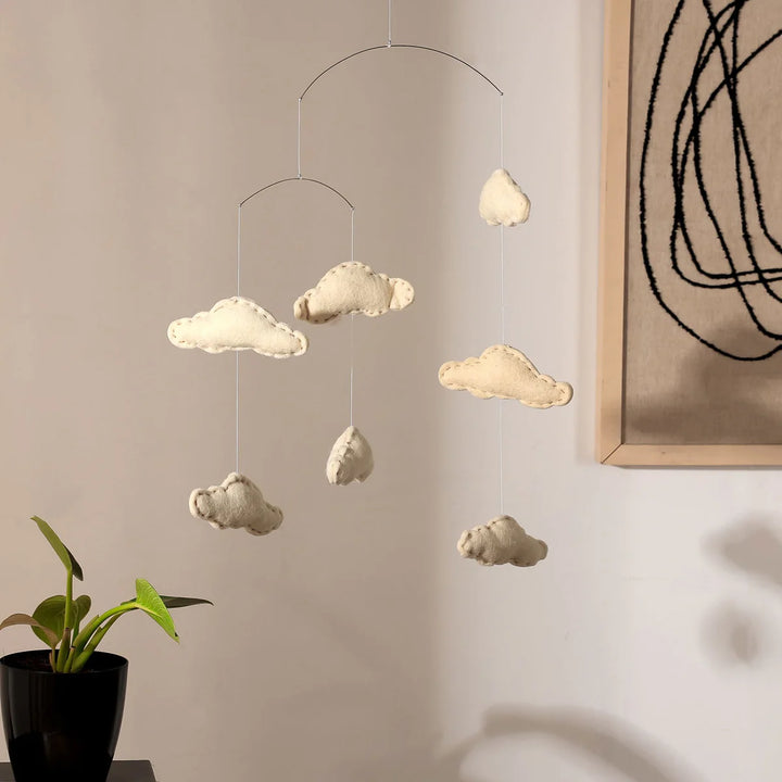 Expobazaar Felt Ornaments Hanging Mobile (Cloud)