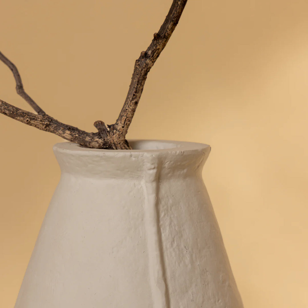 Expobazaar Paper Mache Vase Off White