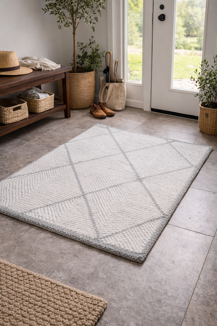 Diamond Weaves Hand-Tufted Wool Door Mat